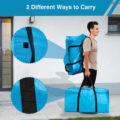 Miniatura 5 de Bolsa de mudanza extra grande, bolsa de almacenamiento resistente que ahorra espacio para embalaje de ropa, bolsa azul para mudanzas, bolsas