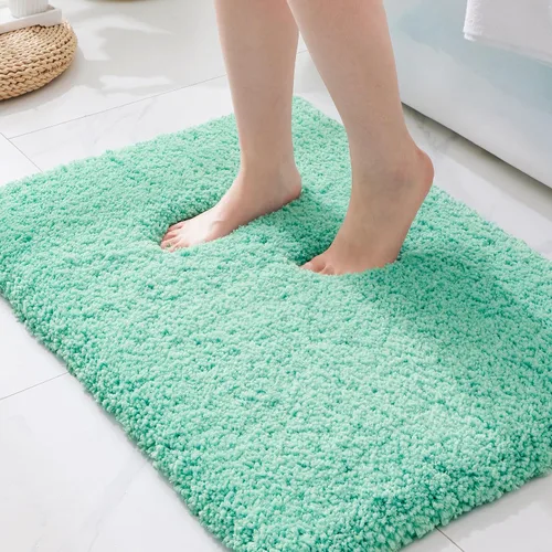 Miniatura 36 de ILANGO Alfombras de Baño Beige 32" × 20" Antideslizantes y Súper Absorbentes Extra Gruesas Suaves, Alfombra de Baño Lavable para Piso, Alfombra