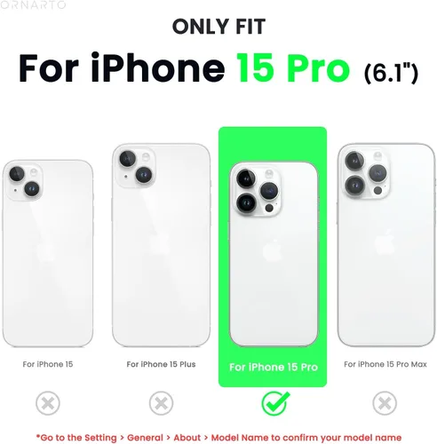 Miniatura 2 de ORNARTO Funda compatible con iPhone 15 Pro de 6.1 pulgadas, silicona líquida de 3 capas cubierta completa de goma de gel suave, funda protectora