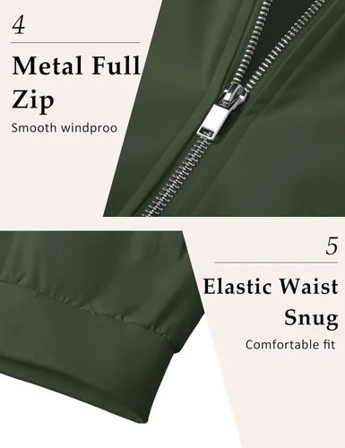 Miniatura 6 de MAGCOMSEN Chaqueta para hombre, ligera, cortavientos, chaqueta bomber resistente al viento, chaqueta casual con cremallera, abrigos ropa exterior