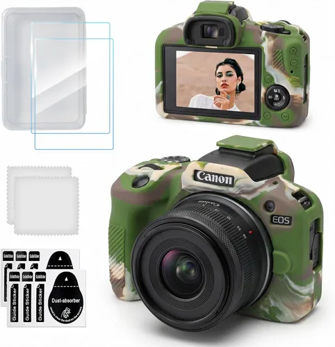 Miniatura 9 de Funda para cámara Canon EOS R100, funda protectora de silicona suave con protector de pantalla Accesorios para Canon R100, antiarañazos, goma ligera