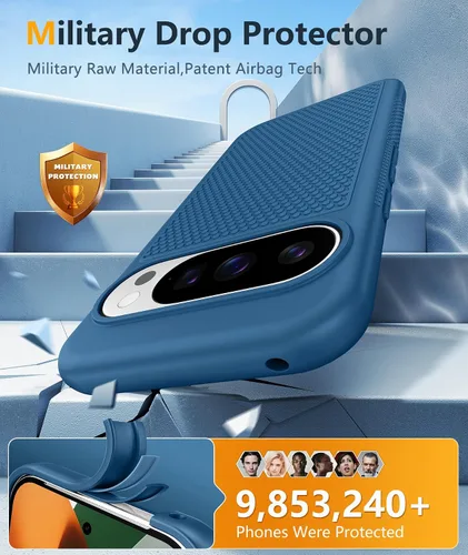 Miniatura 550 de FNTCASE Funda para iPhone 17 Pro: Fundas delgadas translúcidas de color azul claro compatibles con MagSafe, protección completa de la cámara