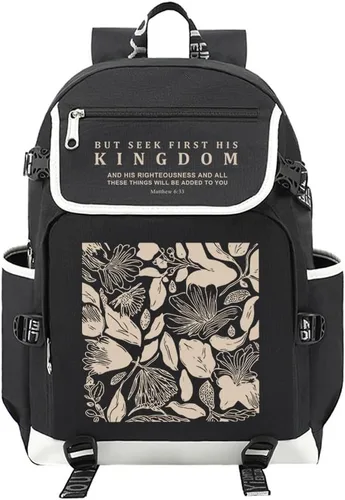 Miniatura 5 de DIOMMELL Jesus Loves You - Mochila de lona con capacidad para computadora portátil, mochila de viaje Negro
