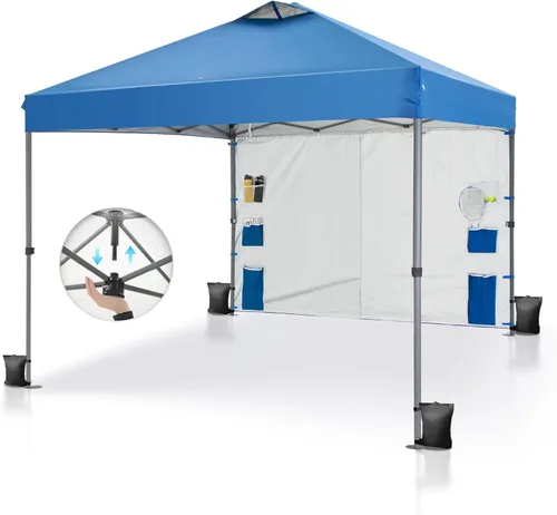 Miniatura 10 de PHI VILLA Tienda de campaña desplegable de 10 x 10 pies para exteriores, para eventos, fiestas, tienda de campaña de 100 pies cuadrados, color blanco