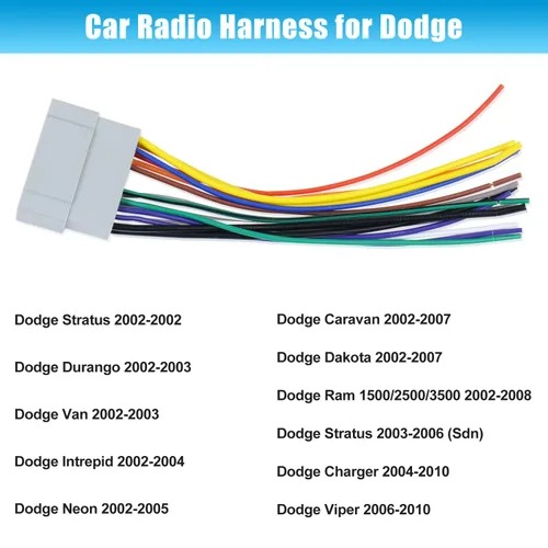 Miniatura 3 de Arnés de cableado de radio para coche, conector adaptador de reemplazo para Dodge Ram 2002-2007, Jeep 2003-2007, cable de audio, vídeo y estéreo