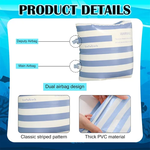 Miniatura 2 de JellyArch Flotadores inflables de PVC, 2 unidades, bandas de brazo inflables de PVC, flotadores de piscina, flotadores de natación para adultos, Azul