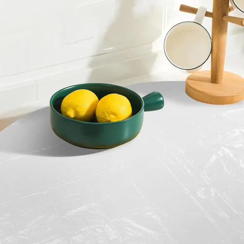 Miniatura 9 de BESPORTBLE Mantel redondo grueso de plástico desechable para banquetes y restaurantes, protector de mesa, color blanco