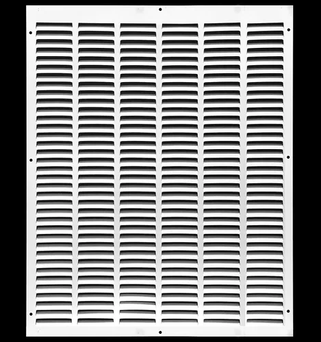 Miniatura 33 de HVAC Premium 30' x 10' [Abertura de conducto] Rejilla de aire de retorno de acero estampado plano - Pared lateral y techo - Cubierta de conducto