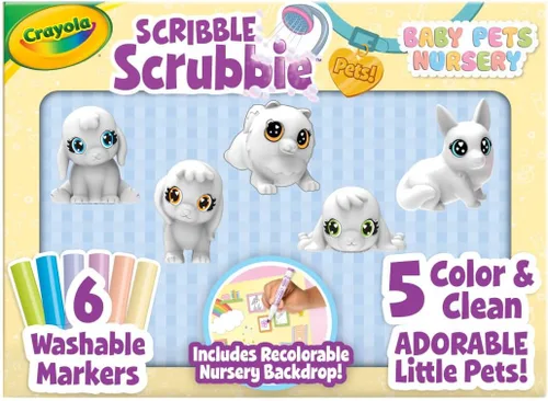 Miniatura 11 de Crayola Scribble Scrubbie Pets - Juego de recambio y expansión de marcadores - 24 marcadores lavables para niños, regalos para niñas y niños