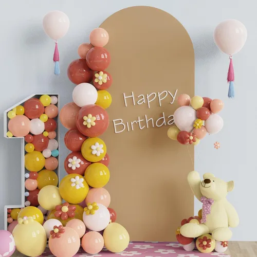 Miniatura 21 de Fomcet Cubierta de Arco de Boda de 6 Pies Beige Spandex Tela Ajustada Cubierta de Telón de Fondo de Arco Parte Superior Redonda Cubiertas de Telón