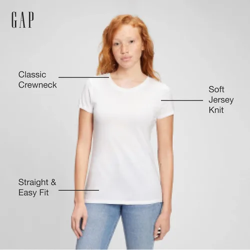Miniatura 2 de GAP Paquete de 2 camisetas favoritas con cuello redondo para mujer