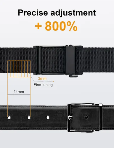 Miniatura 5 de JUKMO Cinturón de golf de trinquete para hombres, cinturón táctico de tela de nailon con hebilla deslizante automática