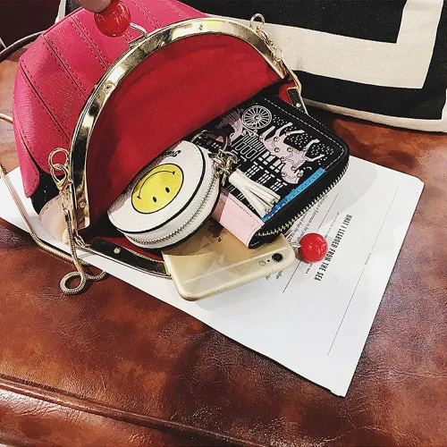 Miniatura 5 de QZUnique Bolso cruzado de la forma de la comida Bolso del cuerpo de la PU del bolso de la historieta del helado del bolso del bolso del bolso