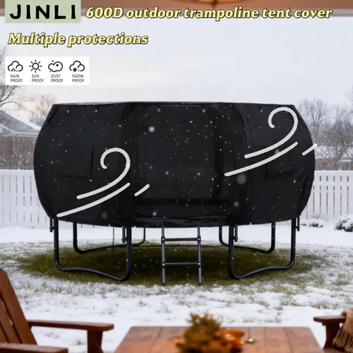 Miniatura 8 de JINLI Tienda de campaña redonda para cama elástica de 12 pies (solo tienda), cubierta de sombrilla para cama elástica de tela Oxford, adecuada
