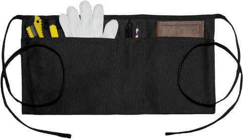 Canvas Work Waist Apron with 3 Pocket 1 paquete de delantal utilitario de cintura negra