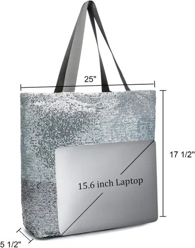 Miniatura 4 de Sequin Bling Tote Bag for WomenLarge Bling Beach Tote Bags