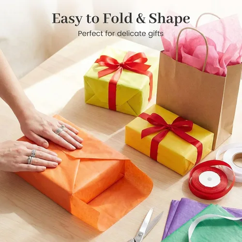 Miniatura 5 de Koogel 120 hojas de papel de seda a granel, papel de regalo de 20 x 14 pulgadas para bolsas de regalo de Navidad, manualidades, boda, fiesta