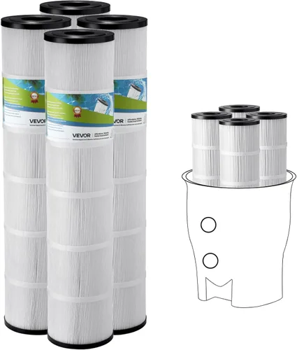 Miniatura 23 de VEVOR Depósito de filtro de piscina Pro 2026 y elemento para piscinas sobre el suelo y enterradas, sistema limpiador grande de 520-525 pies