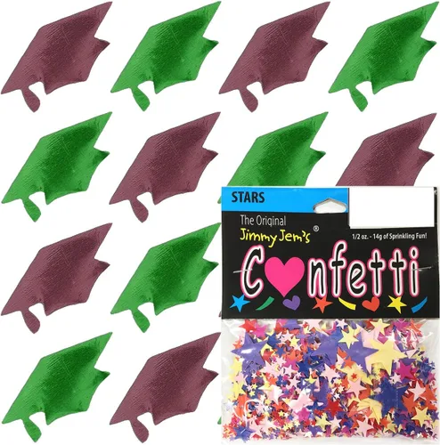 Miniatura 41 de Confetti Grad Cap Negro, Azul Marino Combo - 2 bolsas de media onza (1 oz)
