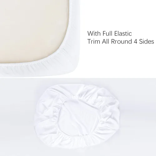 Miniatura 3 de NTBAY - Sábana bajera ajustable para cuna para bebé, color sólido y suave, 28.0 x 52.0 pulgadas Blanco