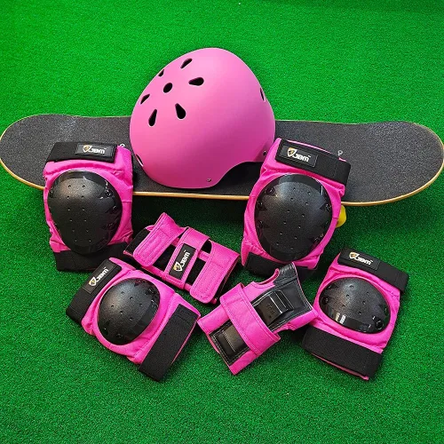 Miniatura 4 de JBM - Juego de equipo de protección para patinaje para niños y adultos, desde principiantes hasta avanzados, casco para monopatín, rodilleras y Rosa