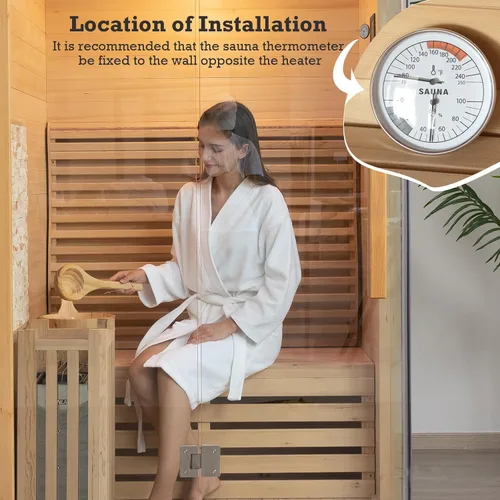 Miniatura 3 de Termómetro de sauna en Fahrenheit, termómetro higrómetro de sauna 2 en 1, medidor preciso de temperatura y humedad para saunas, accesorios de sauna