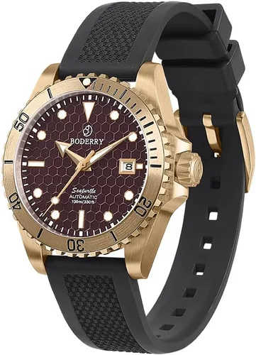Miniatura 2 de BODERRY Relojes de buceo automáticos japoneses originales para hombre, caja de bronce con cristal de zafiro, reloj de pulsera mecánico impermeable