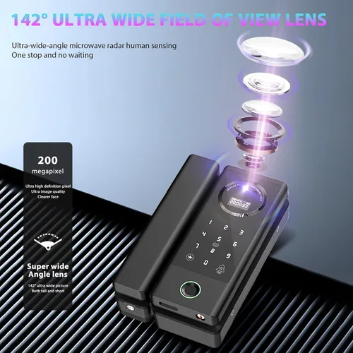 Miniatura 6 de Cerradura inteligente de vidrio cerradura de puerta WiFi desbloqueo remoto TT APP huella digital cara contraseña tarjeta IC métodos de desbloqueo