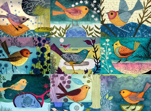 Miniatura 10 de Cross & Glory - Birds of a Feather - Rompecabezas de 1000 piezas para adultos Arte artístico de retrato de pájaro Rompecabezas de corte de cinta
