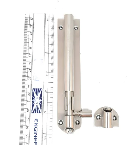 Miniatura 6 de S siskcon Perno de barril de acero inoxidable de 0.394 in de superficie sólida para defender el pestillo de seguridad deslizante 1 pulgada = 0.984