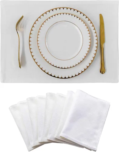 Miniatura 51 de Juego de 6 manteles individuales resistentes al calor para mesa de comedor y cocina de Home Brilliant, manteles individuales para mesa de comedor