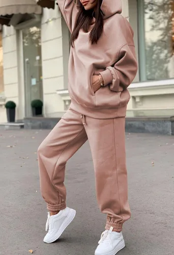 Miniatura 7 de Fixmatti Sudaderas con capucha para mujer, sudadera de manga larga, pantalón deportivo, 2 piezas