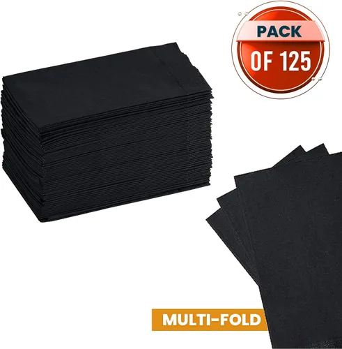 Miniatura 3 de Perfectware - Servilletas de cena de 2 capas, color negro, paquete de 125