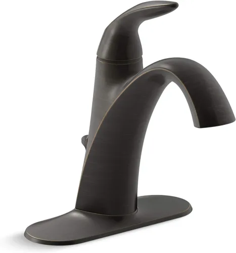 Miniatura 2 de KOHLER Alteo K-45800-4-2BZ - Grifo de baño de un solo mango o centro con montaje de drenaje de metal en bronce aceitado