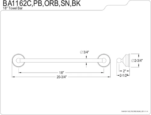 Miniatura 2 de Kingston Brass BA1162SN - Toallero vintage, 18 pulgadas, níquel cepillado