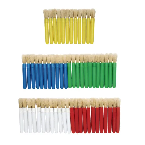 Miniatura 4 de Colorations Mini pinceles de pintura, juego de 60, cerdas naturales, pinceles de pintura para niños, suministros de arte, suministros para el aula