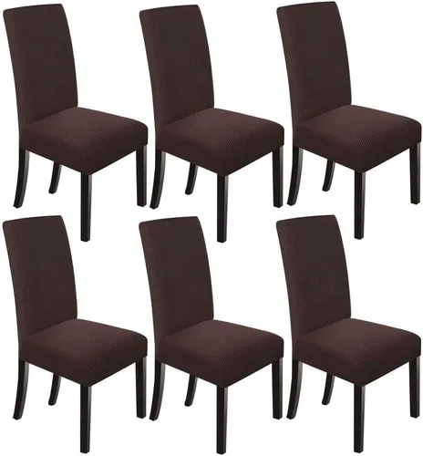 Miniatura 25 de NORTHERN BROTHERS Juego de 2 fundas para sillas de comedor, fundas elásticas para sillas Parsons, color rojo vino