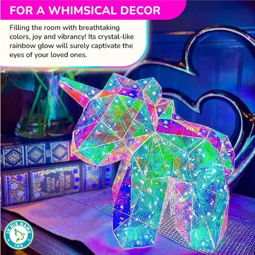 Miniatura 8 de In His Name Luz nocturna LED de unicornio para niñas y niños, lámpara mágica colorida para habitación de niñas, lámpara de noche de primera calidad