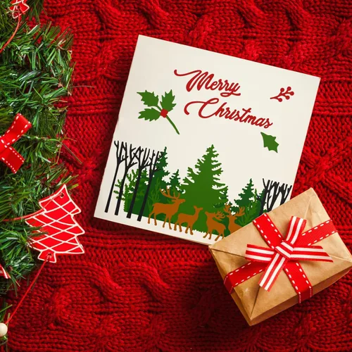 Miniatura 4 de Lasnten Troqueles de Navidad con temática navideña, troqueles de corte de metal para hacer tarjetas, palabras de Feliz Navidad, troquelados, álbumes