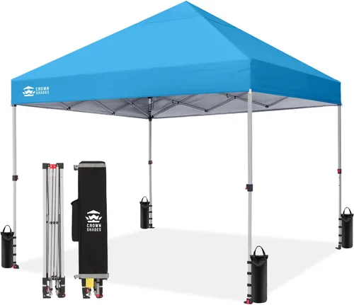 Miniatura 11 de CROWN SHADES Toldo desplegable de 8 x 8 pulgadas, tienda de campaña de playa con instalación CenterLok de un empuje, parasol fácil para exteriores