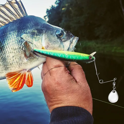 Miniatura 6 de Sumind 40 piezas de cuchillas giratorias de pesca, cebo giratorio, cucharas lisas, plataformas, cucharas de pesca, cuchillas, señuelos accesorios