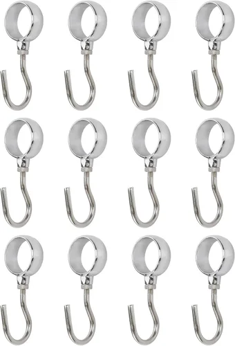Miniatura 6 de Ganchos ajustables de acero inoxidable para barra de armario, ajuste de varilla de 0.866 in/55/64 de diámetro, 12