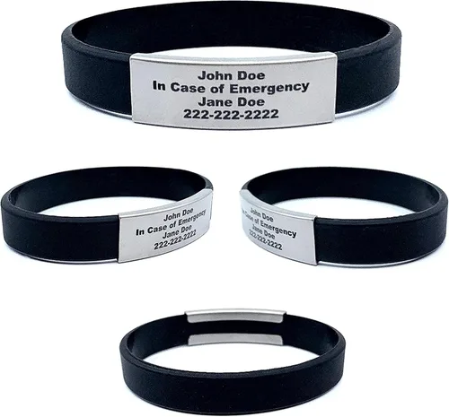 Miniatura 39 de Pulsera de identificación médica personalizada - Pulsera de seguridad para personas mayores grabada personalizada - Alerta de Alzheimer