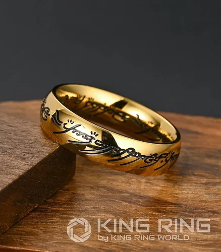 Miniatura 3 de King Ring 6mm Super Lord of The Rings Engraved Ring - Ultimate Edition of LOTR Bands for Men & Women, Perfect Wedding Band Designed in USA