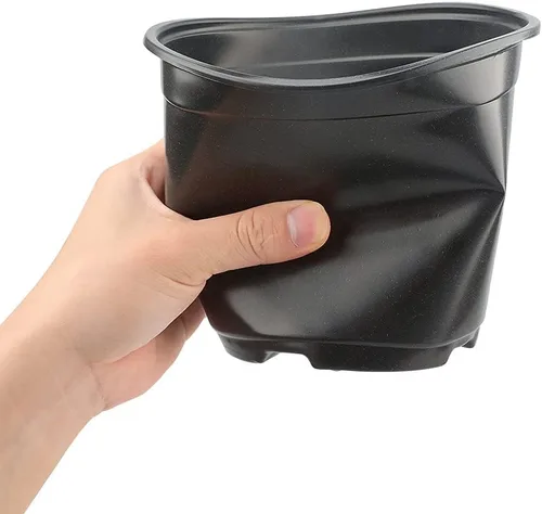 Miniatura 3 de KINGLAKE 100 piezas de plantas de plástico de 6 pulgadas, macetas de vivero, plantas de semillero, contenedor de plantas de flores, macetas de Negro