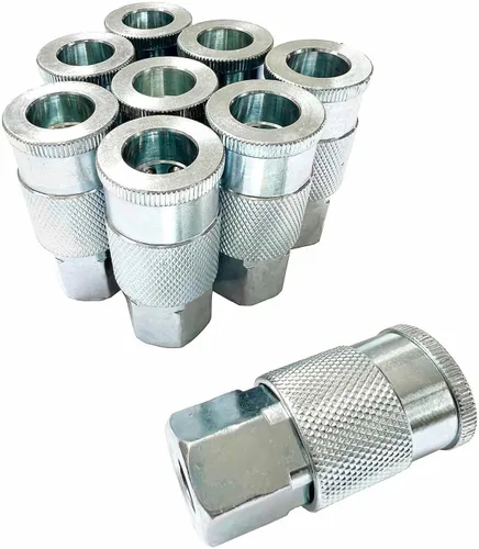 SANFU Accesorios de Acoplador de Aire de 3/8 de Alto Flujo, Tamaño de Flujo de 3/8 Pulgadas, Acoplador Industrial Tipo M, Tamaño de Rosca Hembra de