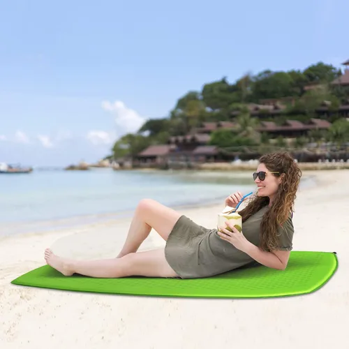 Miniatura 8 de Giantex Colchoneta de dormir para camping, alfombrilla autoinflable con esponja, colchón de aire impermeable para camping con bolsa de transporte
