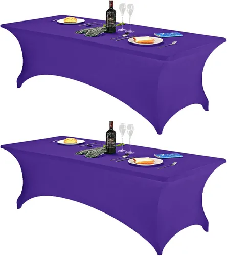Miniatura 20 de FORLIFE - Funda de mesa de elastano, mantel ajustado de 4 pies para mesas rectangulares, funda elástica para patio, universal para bodas, banquetes