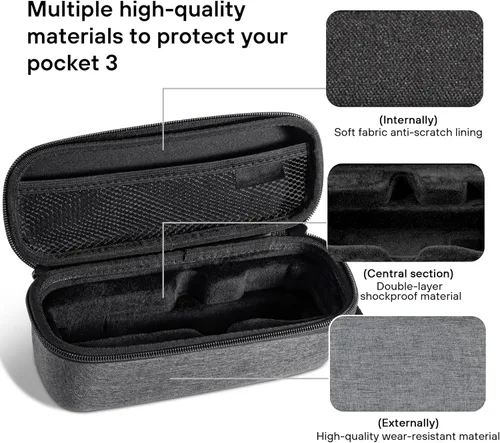 Miniatura 4 de STARTRC PHOTO Estuche de transporte de doble capa para DJI Osmo Pocket 3/para Xtra Muse, bolsa de almacenamiento dura portátil ligera con correa