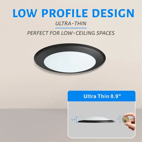 Miniatura 5 de ECOELER Luz LED de disco de montaje al ras de 5/6 pulgadas, 16.5 W, 1000 lúmenes, luz diurna de 5000 K, luz descendente regulable de montaje